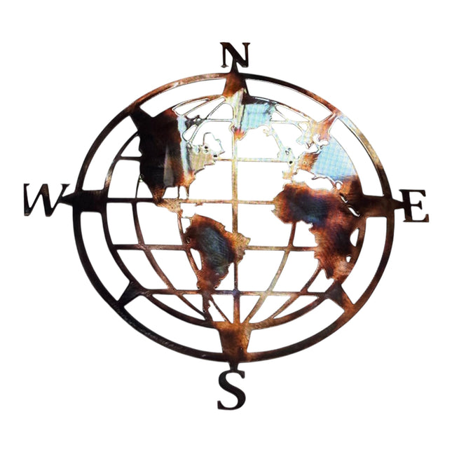 Nautical Compass Wall Art with Globe 20" 30",34" or 36"