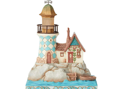 Enesco Jim Shore Heartwood Creek Coastal Lighted Lighthouse Figurine, 7.5"