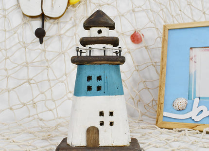 Wooden Lighthouse Decor Nautical Tabletop Centerpiece Decorative Lighthouse