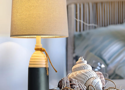 OYEARS 23.75" Table Lamp for Bedroom, Bedside Table Lamp for Living Room, Farmhouse Lamp for Nightstand, Modern Coastal Nautical Lamp Decor, Ocean Beach Style, Navy Blue