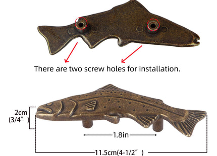 Sraseenomy 6 Pack Fish Cabinet Knobs, Zinc Alloy Drawer Pulls