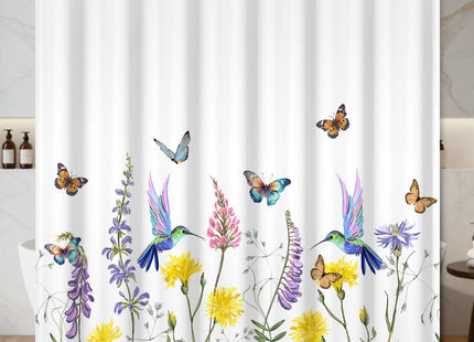 Xiazhilaio Hummingbird Shower Curtain with Hooks 71x74 Inch