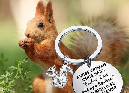 TGBJE Squirrel Gift Squirrel Mom Gift Squirrel Charm Keychain For Woman Girl Squirrel Lover Gift Squirrel Jewelry (Wise Squirrel)