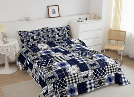 Feelyou Cabin Bear Comforter Set for Boys Girls Rustic Bear and Deer