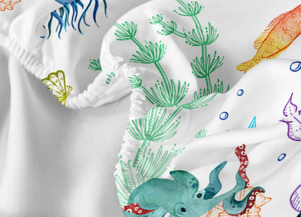 Sea Turtle Printed Fitted Sheet Set Twin 3Pcs for Kid Boy Girl Teen Adult