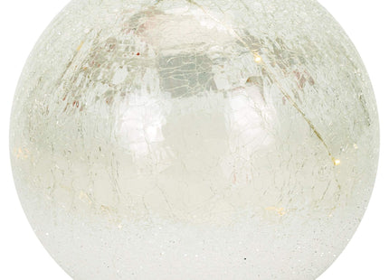 Cardinal on Pinecone Crackle Glass LED Light Globe, 6 in