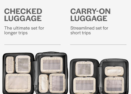 Aerotrunk Compression Packing Cubes for Travel, 4-Pack, Beige