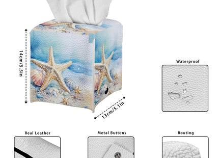 ZOUTAIRONG Beach Starfish Tissue Box Cover Square Tissue Box Holder Kids Home Decor Kleenex Tissue Dispenser for Bathroom Dresser, Vanity Countertop, Tabletop, Office, Car Butterfly