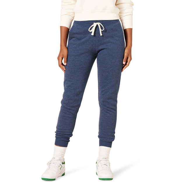 Amazon Essentials Women's Jogger Sweatpant Pants, -navy heather, Large