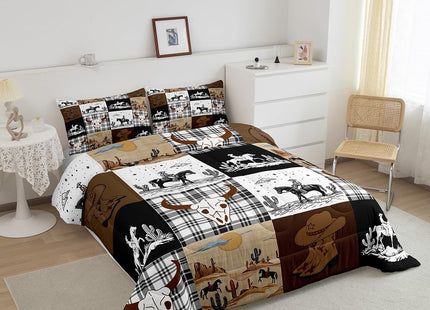 Erosebridal Boho Skull Bull Horse Queen Comforter Set for Kids Boys Men