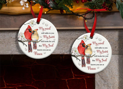SOL VIBES Cardinal Memorial Ornament, Christmas Ceramic Ornaments