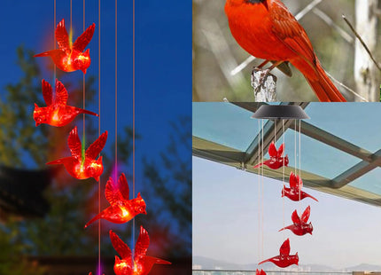 Cardinal Solar Wind Chimes for Outside, Christmas Cardinal Gifts for Women