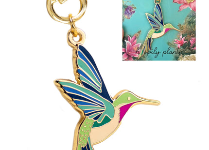 HAPPILY PLANTS Cute Hummingbird Keychain & Bag Charm, Bird Gardening Gifts, Nature Gifts Key Ring Accessories for Women, Bird Charm Jewelry, Hummingbird