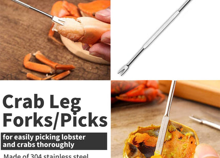 Luvan 33 Pcs Crab Crackers and Tools Set with 4 Crab Leg Crackers, 4 Crab Forks, 4 Lobster Shellers, 4 Butter Warmers, 1 Seafood Scissors, 14 Tealight Candles, 2 Crab Grabber-Seafood Boil Party Supply
