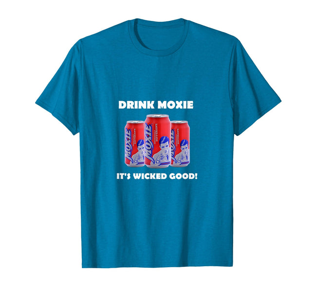 Wicked Good Moxie T-Shirt Maine Soda T-Shirt, Men, Sapphire Blue, Large