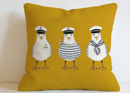 JLLBF Yellow Nautical Seagull Pillow Cover 18x18 Double-Sided