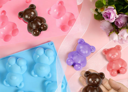Bear Silicone Mold, 2 Pack Large Bear Chocolate Molds 16 Cavity