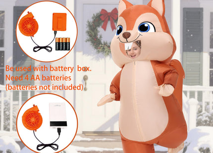 Spinosaurus Inflatable Squirrel Costume Kids Thanksgiving Inflatable Costume Christmas Blow Up Squirrel Costumes Halloween Inflatable Suit for Boys Girls
