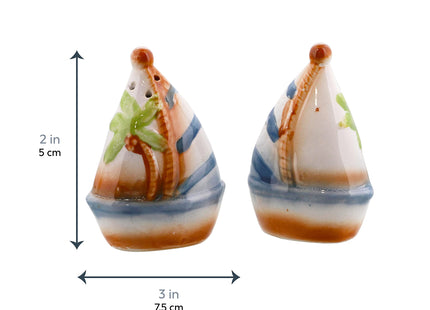 Salt and Pepper Shaker Salt Shaker - Sailboat and Palm Tree