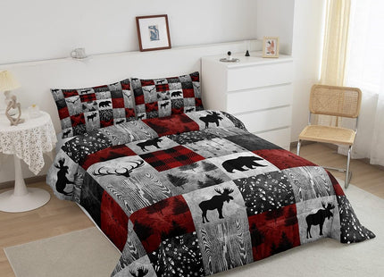 Erosebridal Rustic Deer Bear Comforter,Farmhouse Moose Bedding Twin