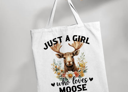WAITPI Moose Canvas Tote Bag Gifts for Women Moose Lovers Owner, Cute Floral Who Loves Animal Tote Bags, Funny Christmas Aesthetic Reusable Tote Bag for Shopping Camping