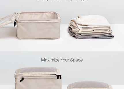 Aerotrunk Compression Packing Cubes for Travel, 4-Pack, Beige