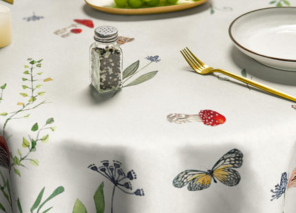 Horaldaily Vintage Mushroom Forest Tablecloth, 60x60 Inch Round
