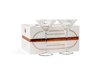 Small 4 oz Venus Seashell Martini Glasses | Set of 2 | Crystal Long Stemmed Cocktail Glassware for Drinking Espresso Martini, Manhattan, Cosmopolitan, Daiquiri, Gimlet and Classic Bar Drinks