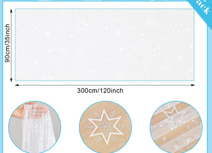 Windkream White Snowflake Table Runner 29x120 Inch