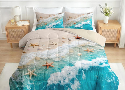 Nesker Twin Comforter Set, 2 Pieces Beach Starfish Bedding, All Season