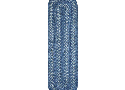 Homespice Denim Braided Table Runner for Coastal Decor, Oval 8x28 Set of 2