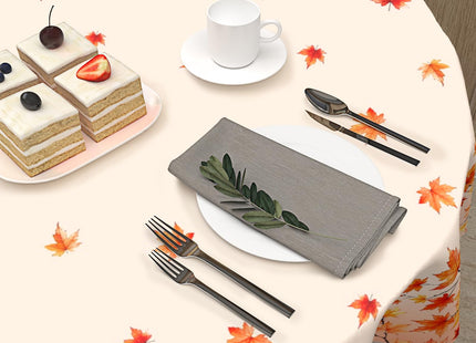 ABSOP Fall Maple Leaf Round Tablecloth 60 Inch Orange Circle Table Cloth