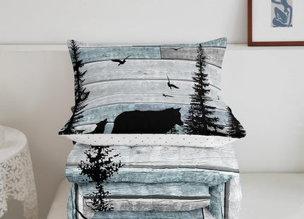 Erosebridal Rustic Twin Comforter Set for Boys Bedding,Forest Wolf Bedding Set for Adults Teens Girls,Farmhouse Woodland Animal Cabin Down Comforter Lodge Hunting Quilt Insert with 2 Pillow Cases