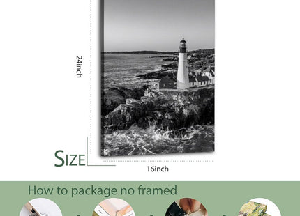Borsxtzy Black And White Maine Photo Decor United States USA Art Poster