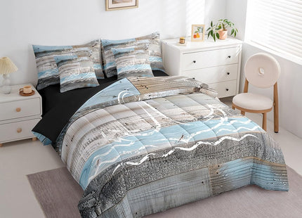 Erosebridal Anchor Comforter Set, Nautical Ocean Bedding, Queen 7 Pieces