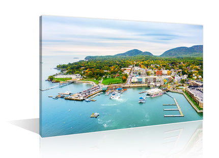 Rebotipy Bar Harbor, Maine US Tourist Attraction Canvas Painting Modern Prints Natural Landscape Art Posters Paintings Wall Pictures Living Room Stretched and Framed Ready to Hang 16" Wx24 H