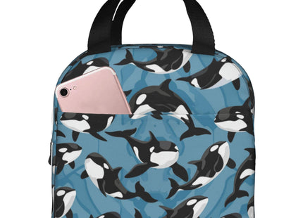 Kids Lunch Bag Lunch Box for Girls Boys Women, Reusable Insulated Cute Lunch Tote Bag, Thermal Cooler Sack Food Handbags for School Work Travel Picnic (Killer Whale)