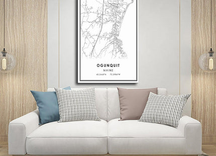 ZCXH Ogunquit Maine Map Canvas Poster Bedroom Decor Landscape Office Room Decor Gift Unframe-style08x12inch(20x30cm)