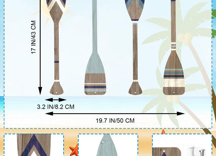 ESTART 4 Pcs Metal Paddle Home Wall Decor Nautical Canoe Oar Wall Art