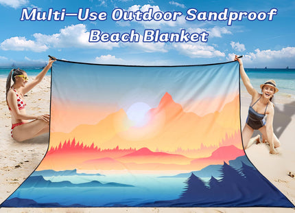 WIWIGO Beach Blanket Mat Waterproof Sandproof for 2-8 Adults Quick Drying