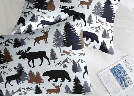 Pamnest Twin Comforter Set with Sheets, 5 Pieces Woodland Bear Bedding