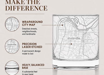 Well Told Engraved Portland Maine Map Rocks Glass, Old Fashioned Whiskey Glass (11 oz, Clear) Etched Whiskey Glass, Gifts For Whiskey Lovers