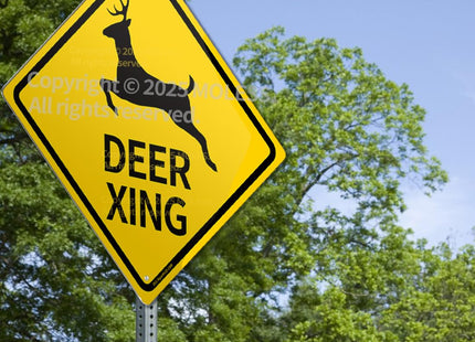 MOLESS 12x12″ Deer Crossing Sign, Deer Xing Road Sign Decor, 2308
