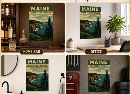 Maine Ocean Scenic Vintage Metal Signs 8 X 12 Inch