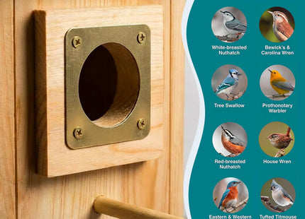 KraAra Bird Houses for Outside Clearance with Copper Guard, Pine Bird House Outdoor, Bluebird Finch Swallow Wren Chickadee No Assembly Required, 1 Pack