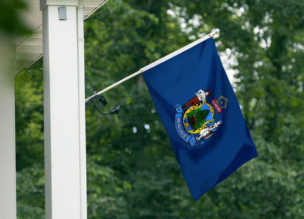XIFAN Double Sided Maine State Flag 3x5 ft, Heavy Duty 3 Ply Durable Polyester, ME Flag with Vibrant Print/4 Rows Hemming/Brass Grommets for Indoor Outdoor Decor