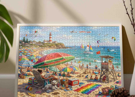 Summer Beach Jigsaw Puzzles for Adults 1000 Pieces Ocean Sailboat DIY Puzzles for Family Activity Games Lighthouse Coast Art Jigsaw Puzzles Home Wall Decor Craft Gifts 19.7 x 27.6 Inch