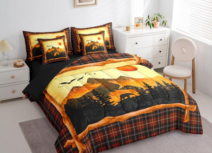 Feelyou Bear Deer Wild Comforter Set Twin Size Kids Boys Girls Bed in a Bag