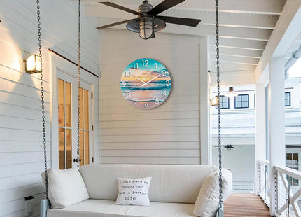 Alarllok Outdoor Clock Waterproof 12 Inch Beach Coastal Decorative