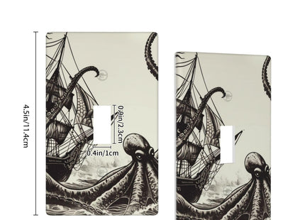 Kraken Octopus Pattern 1 Gang Light Switch Cover Single Toggle Wall Plate Outlet Cover Decorative Faceplate Electrical Switchplate Home Decor 4.5" X 2.76"